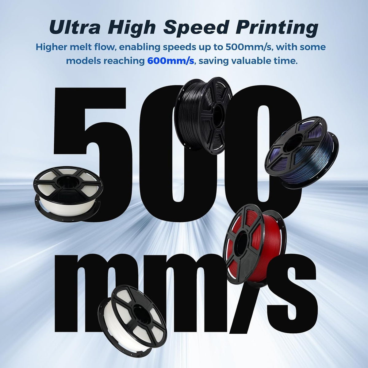 FLASHFORGE Rapid PLA Filament 1.75mm +/- 0.02mm Burnt Titanium, Max 500mm/s H...