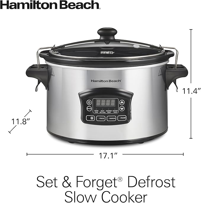Hamilton Beach Portable 6 Quart Set & Forget Digital Programmable Slow Cooker - Image 8