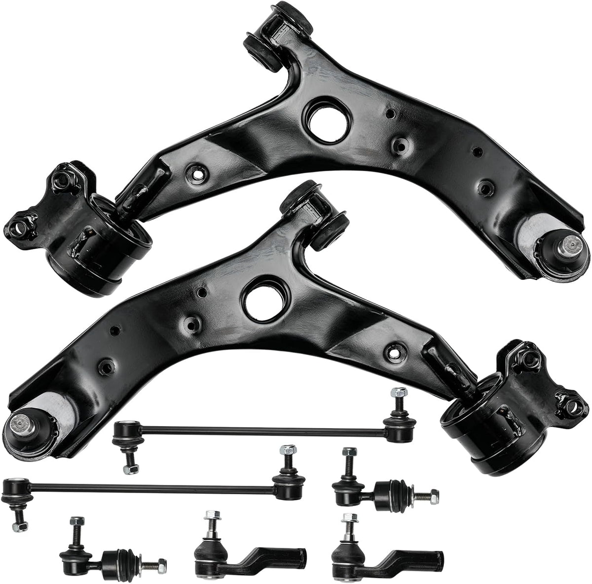 PHILTOP 8Pcs Front Lower Control Arm w/Ball Joint Sway Bar End Link Tie Rod E...