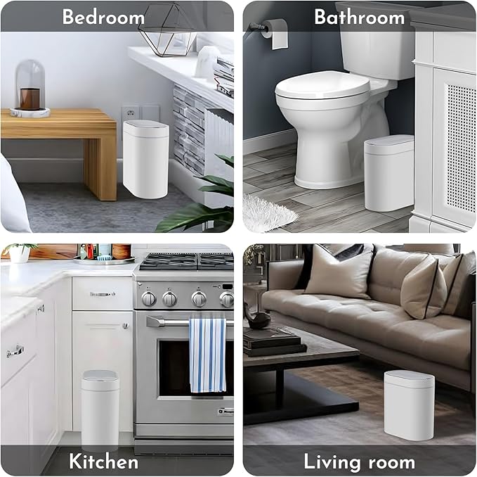 Bathroom Trash Can with Lid 2 Gallon Slim Motion Sensor Garbage Can Narrow - Image 7