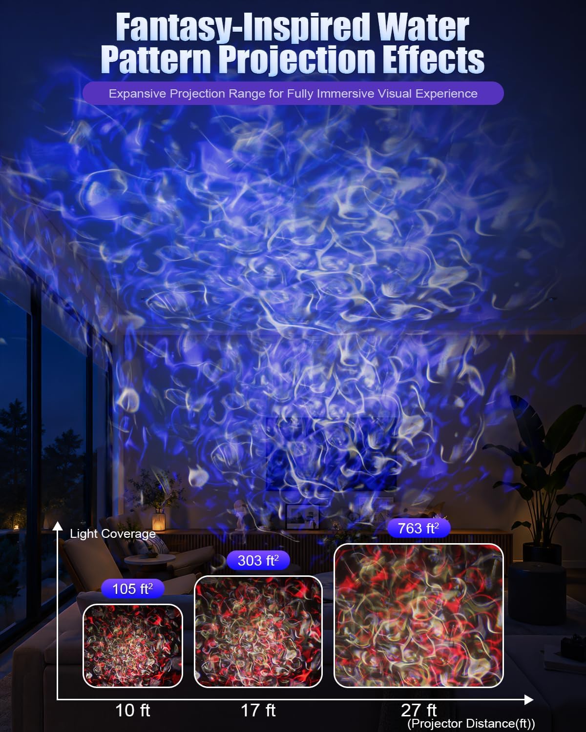 Halloween Christmas Projector Lights Outdoor, Ultra Bright RGBW 15 Dynamic Wa...