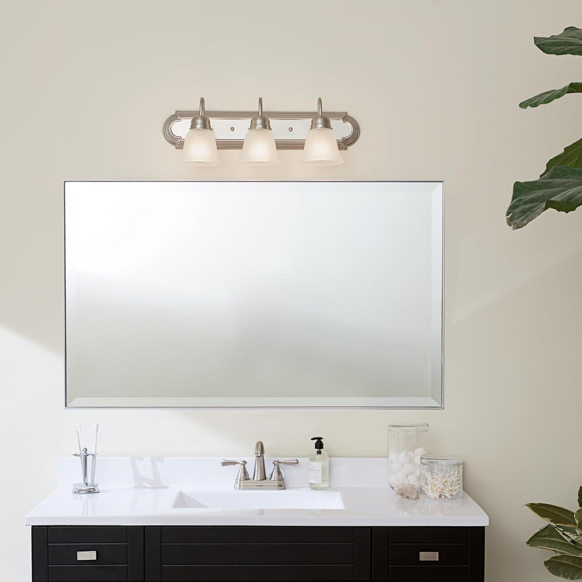 Kichler 3-Light Bathroom Vanity Light, Brushed Nickel