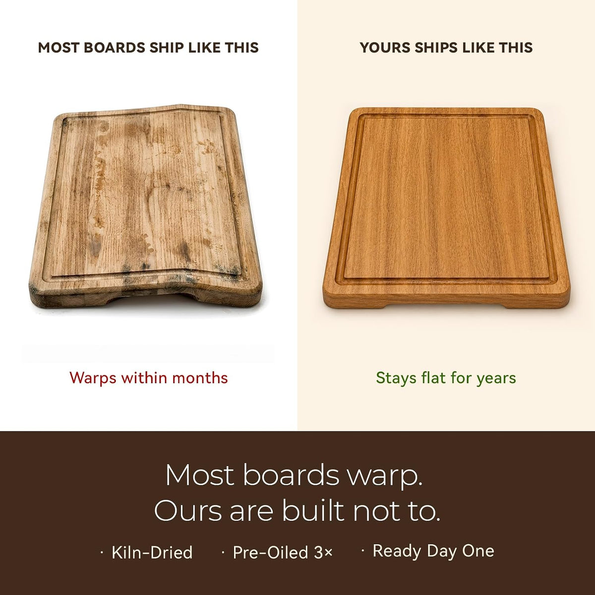 Acacia Cutting Board Set of 3 with Stand for Kitchen Prep