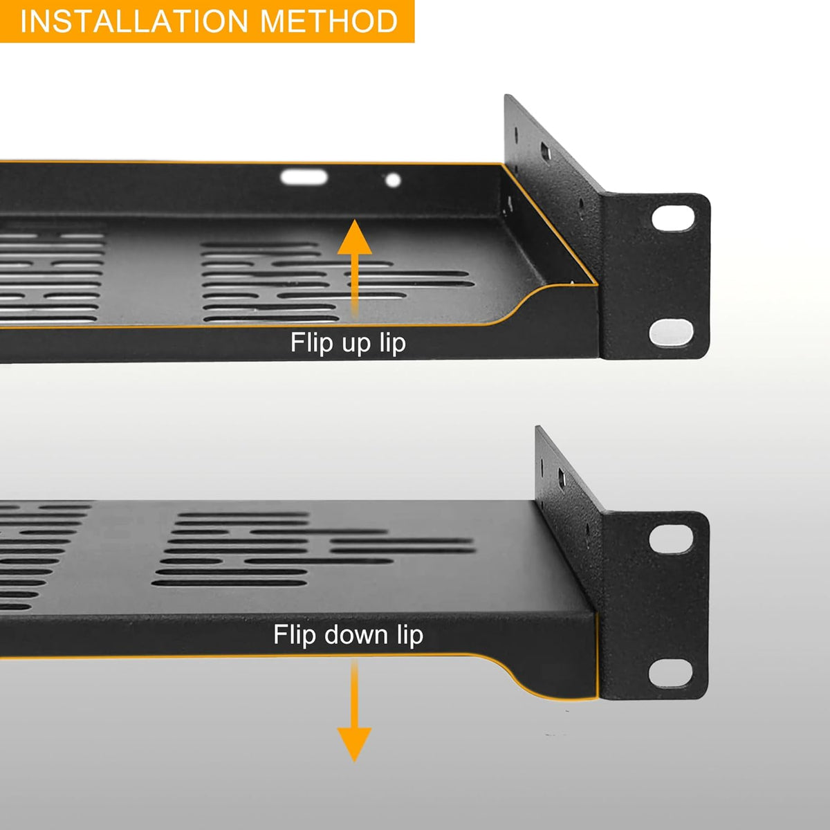 RIVECO 2 PCS 8โ Rack Shelves for 19 inches Network Rack & Cabinets, 1U Ra...