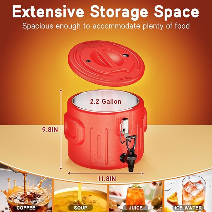 Insulated Beverage Dispenser 2 Gallon, Hot Drink Dispenser - Image 8