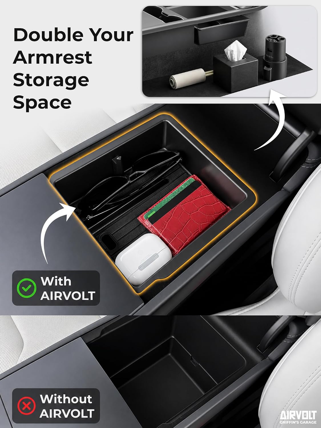Center Console Organizer Set for Tesla Model Y Juniper & 3 Highland