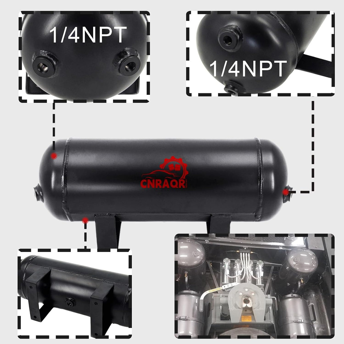 3 Gallon Air Tank with 200PSI Air Compressor for Suspension/Air Ride/Bag/Car ...