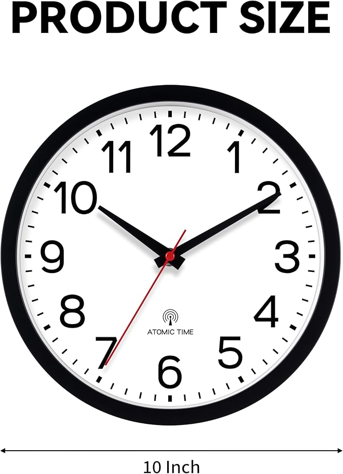 AKCISOT Atomic 10 Inch Wall Clock Analog Clocks - Image 9
