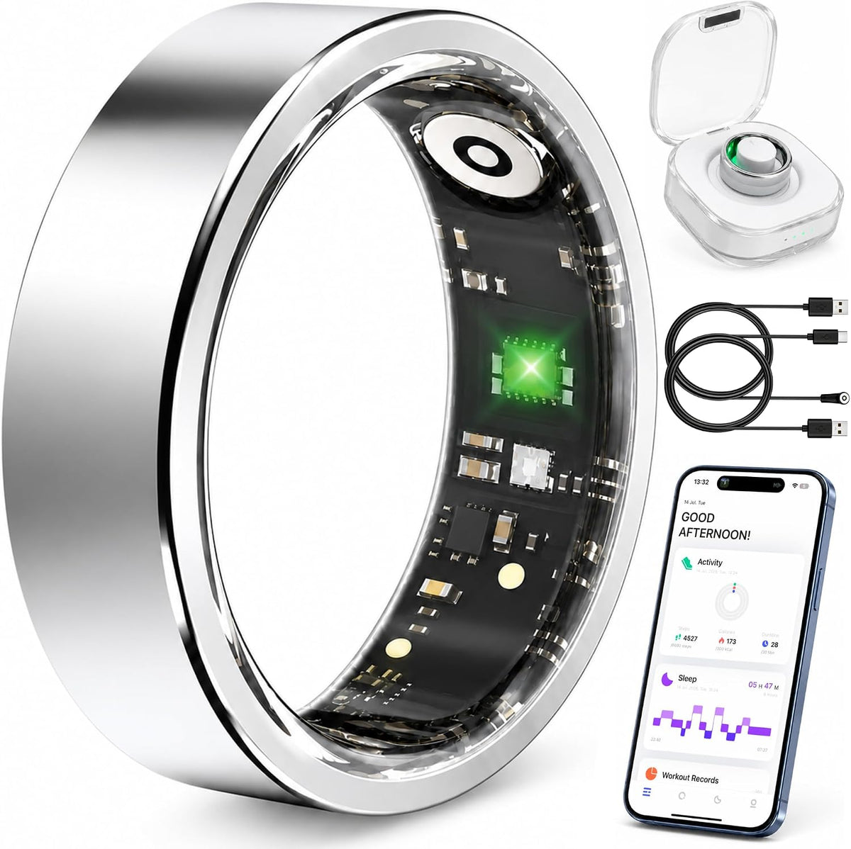 smart ring fitness tracker for men & women, main product view