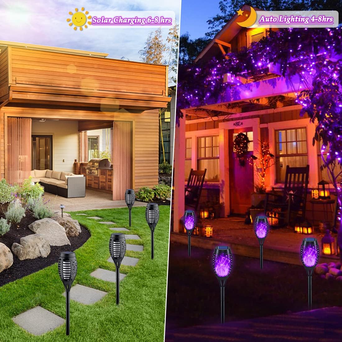 12Pack Purple Solar Halloween Lights for Halloween Decorations Outdoor