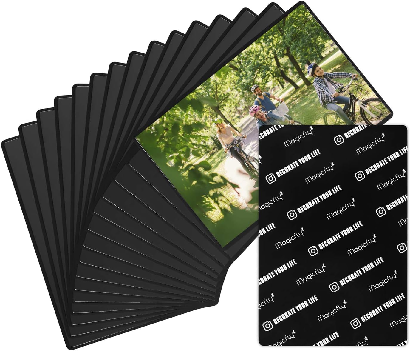 Magicfly Magnetic Photo Frame, Pack of 30, Fits 4 X 6 Inch Photos | Magnetic Picture Frame with Clear Photo Pocket for Refrigerator, Fridge, Office Cabinet, Black