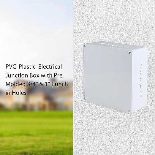9" x 9" x 4" Junction Box with Pre Molded 3/4" & 1" Punch in Holes Electrical - Image 5