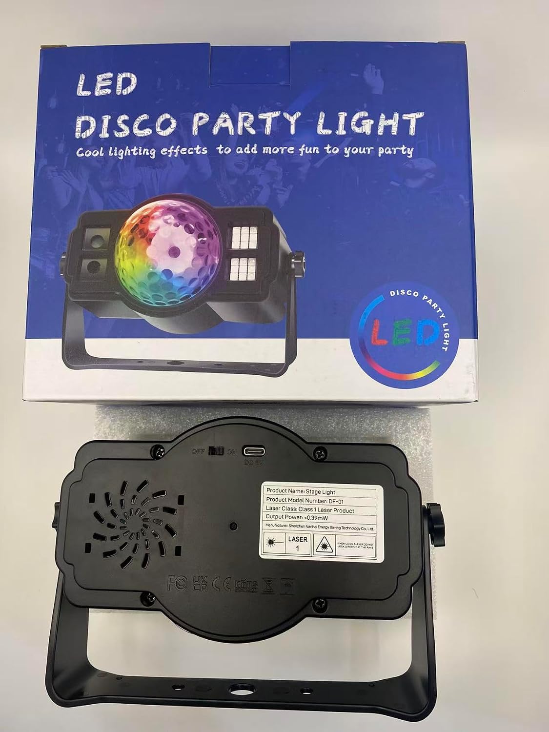 3-in-1 Disco Ball Party Lights, Sound Activated DJ Strobe Light with 60 Patte...
