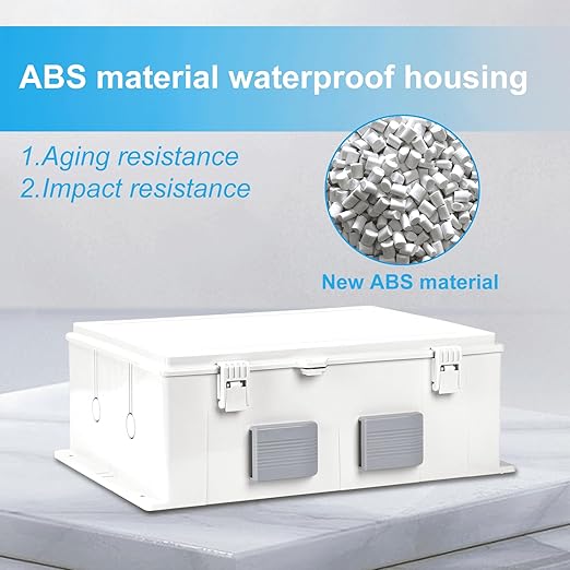 Outdoor Waterproof Electrical Junction Box, ABS Water Resistant Enclosure - Image 7