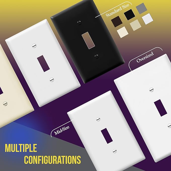 ENERLITES Toggle Light Switch Wall Plate, Gloss Finish, Size 1-Gang 4.50" x - Image 7