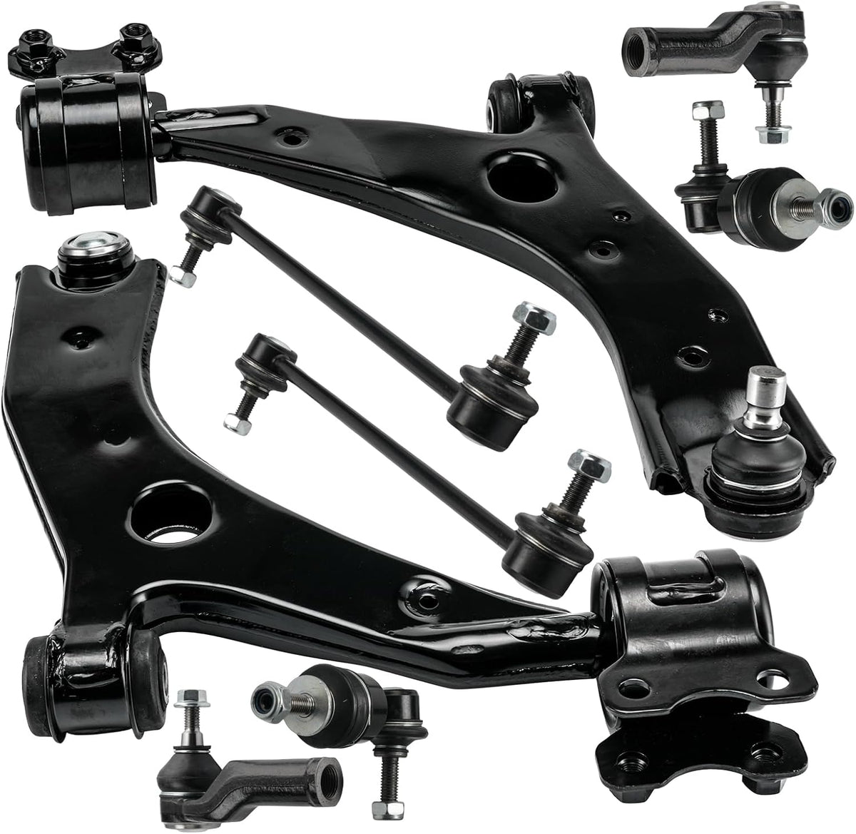 PHILTOP 8Pcs Front Lower Control Arm w/Ball Joint Sway Bar End Link Tie Rod E...