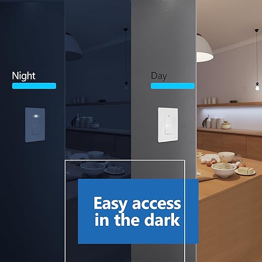 LIDER Minimalist Design Matte Finish Lighted Decorator Switch, Frameless Paddle - Image 7
