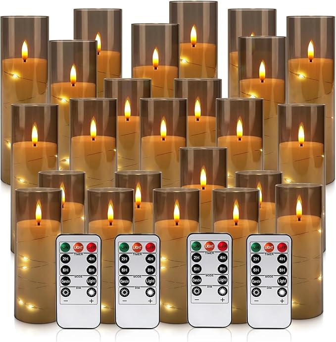 24 Pack Christmas Decoration Flickering Flameless Candles, Battery Operated - Image 9