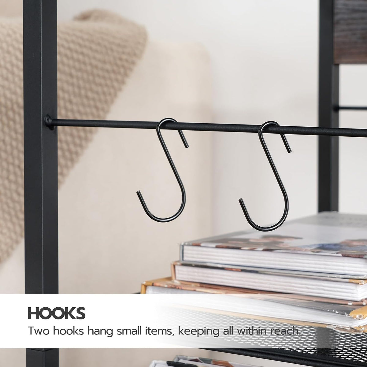 HOOBRO Industrial Printer Stand, 3-Tier Mobile Printer Table, Rolling Cart wi...