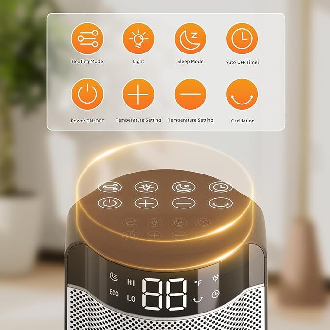 Space Heaters for Indoor Use Large Room, 70 ° Oscillation, Fast Heating Ceramic - Image 7