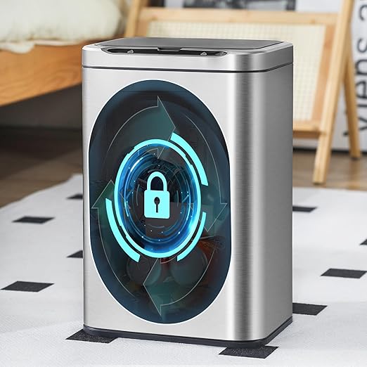 ELPHECO Stainless Steel Office Trash Can Motion Sensor Garbage Can Touchless - Image 8
