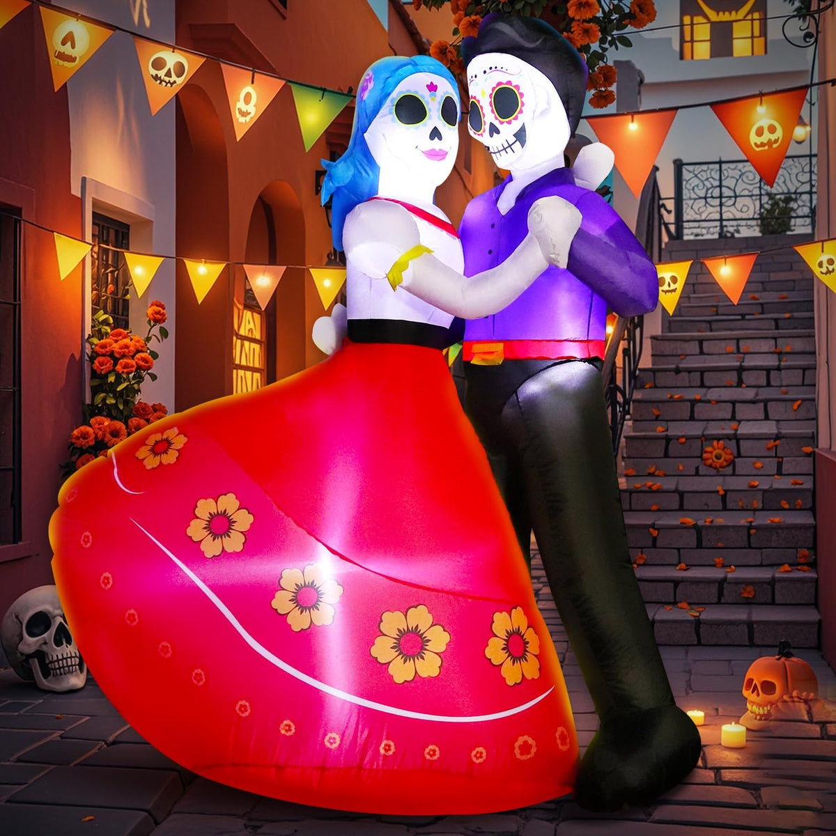 DomKom Halloween Inflatable Blow Up Decorations, Dia de Los Muertos 6FT Day o...