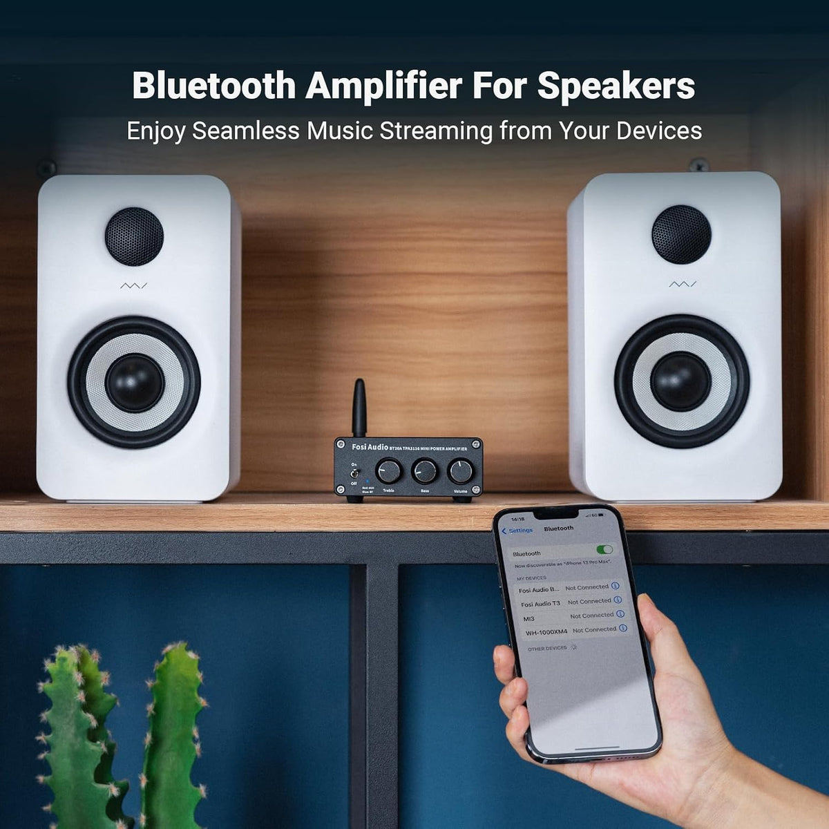 Fosi Audio BT20A Bluetooth Stereo Amplifier, 2 Channel Home Audio Component A...