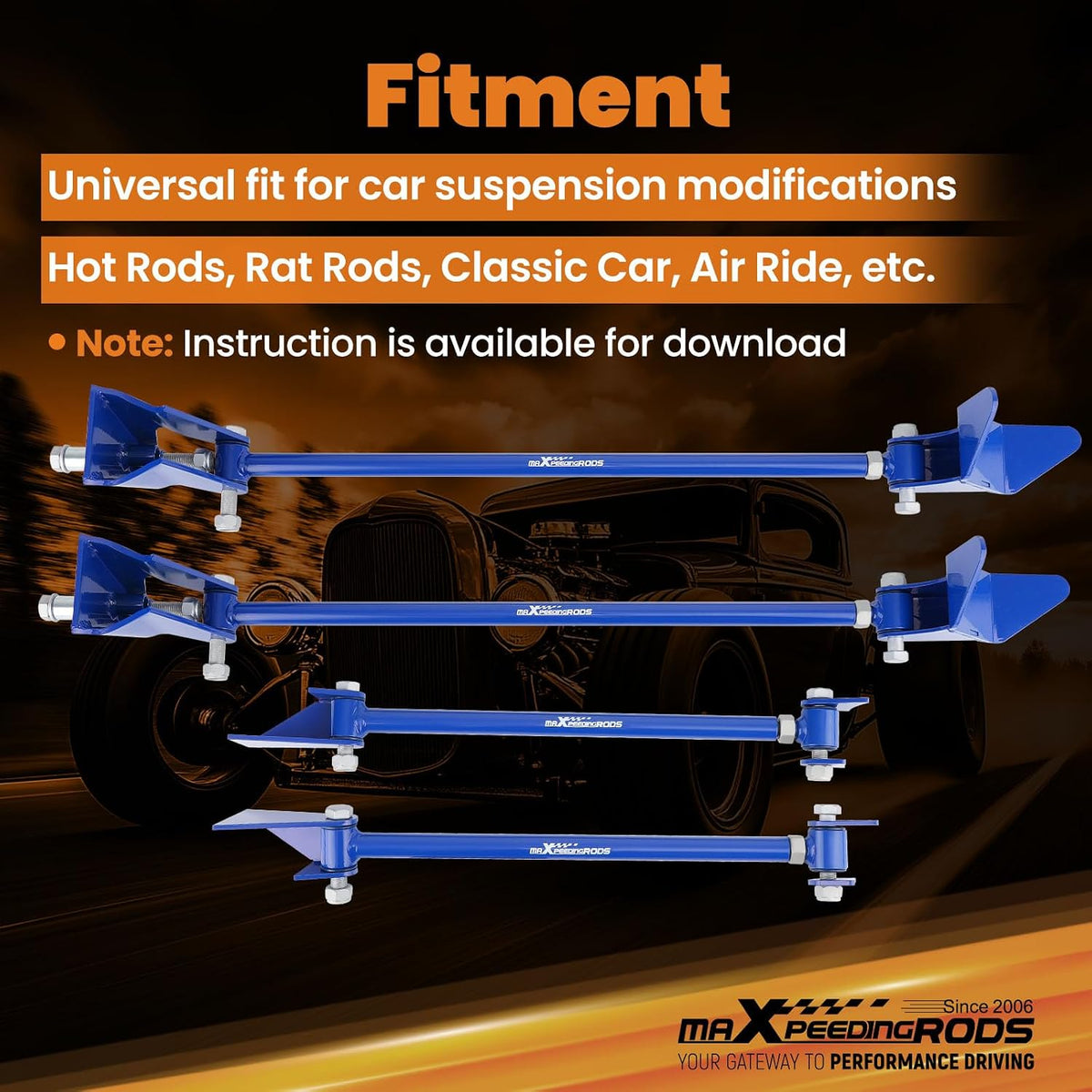 maXpeedingrods Triangulated 4 Link Kit for Chevy S10 Pickup 1994-2004 Rear Su...