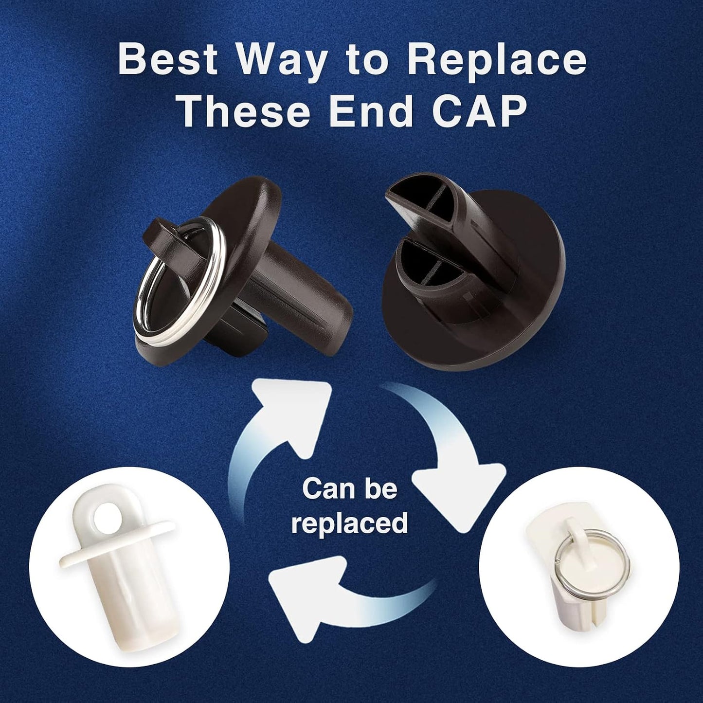 Sun Shade Parts Replacement Parts End Cap with Ring,Double Strength | Weather Resistance,Compatible with Coolaroo Exterior Roller Shade Blinds(Brown,1 Pair)