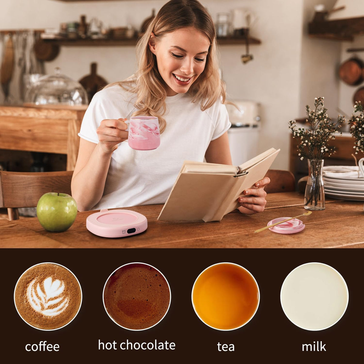 Coffee Mug Warmer & You are Awesome Mug Set, Electric Cup Warmer for Desk