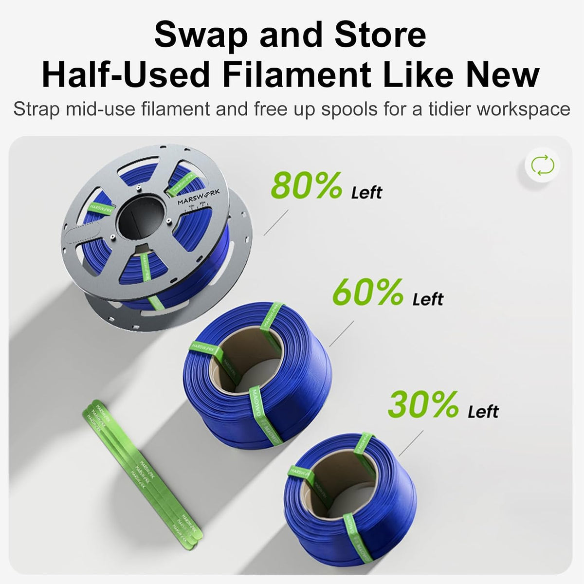 Aluminum Reusable Spool for Refill Filament, All-Metal Design with Smooth Pre...