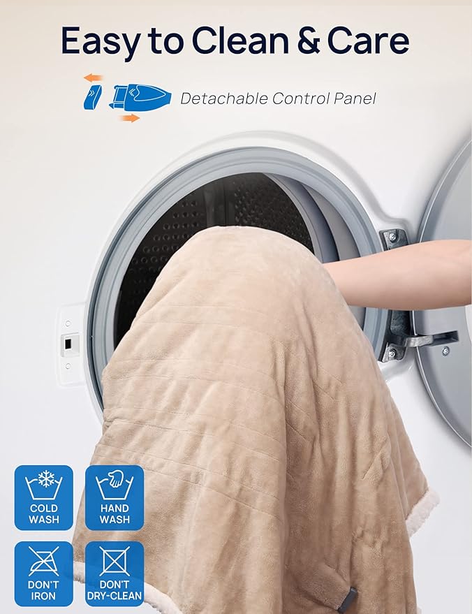 Westinghouse Wearable Heated Throw Blanket, Electric Heated Wrap Poncho Shawl - Image 6