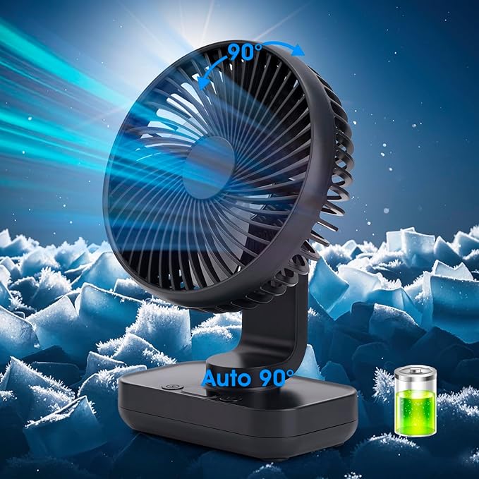 Digibond Oscillating Fan 5.1in Small Wall Mounted Oscillating Desk Fan Auto 90° - Image 7