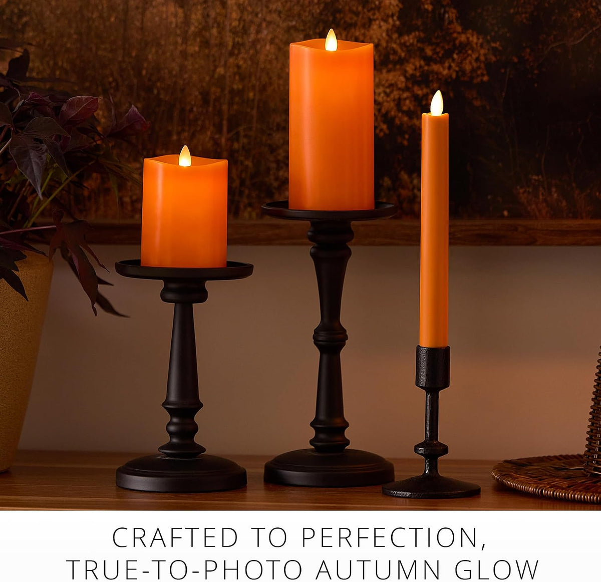 Luminara Taper, 1" x 9.5" AA Battery Wax Flameless Candle w/Timer, ...