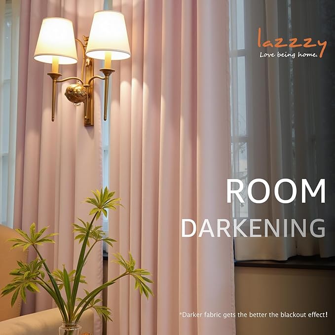 Lazzzy Velvet Blackout Curtains Thermal Insulated Room Window Drapes Super Soft - Image 8