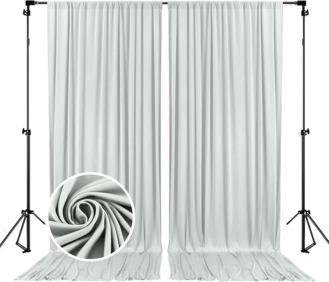 10 x 7 Feet Silver Backdrop Curtain for Partie, Background Curtains for Photo...
