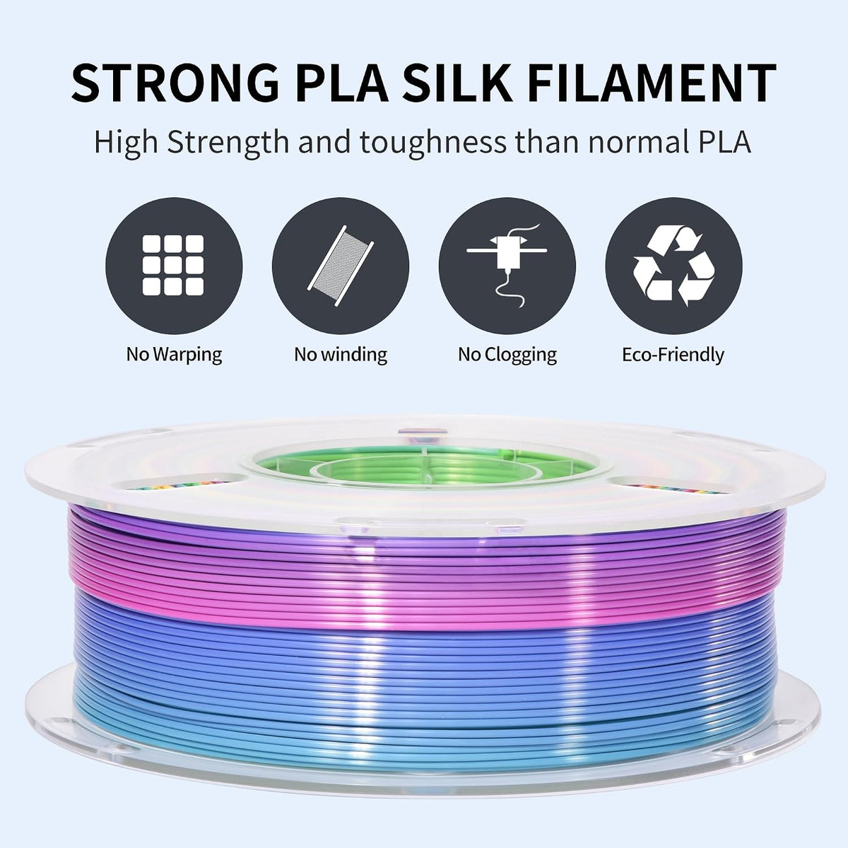 RAMBERY Silk Rainbow PLA 3D Printer Filament Bundle, 10 Colors Total 10kg, 1....