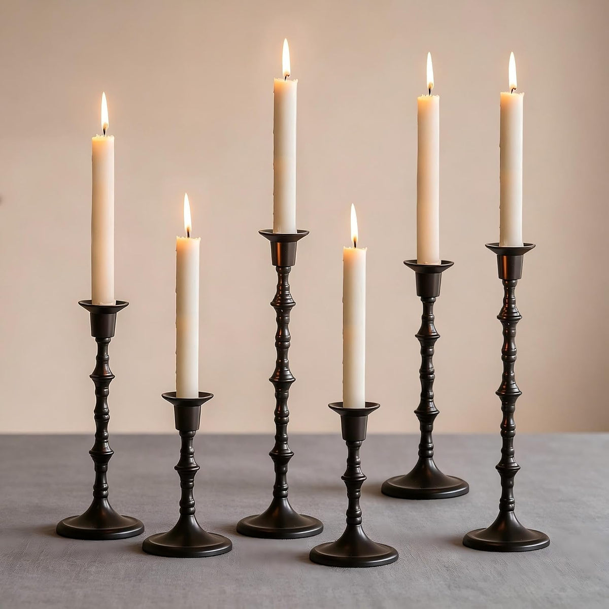 NUPTIO Black Candlestick Holders for Halloween: Unique Gothic Design