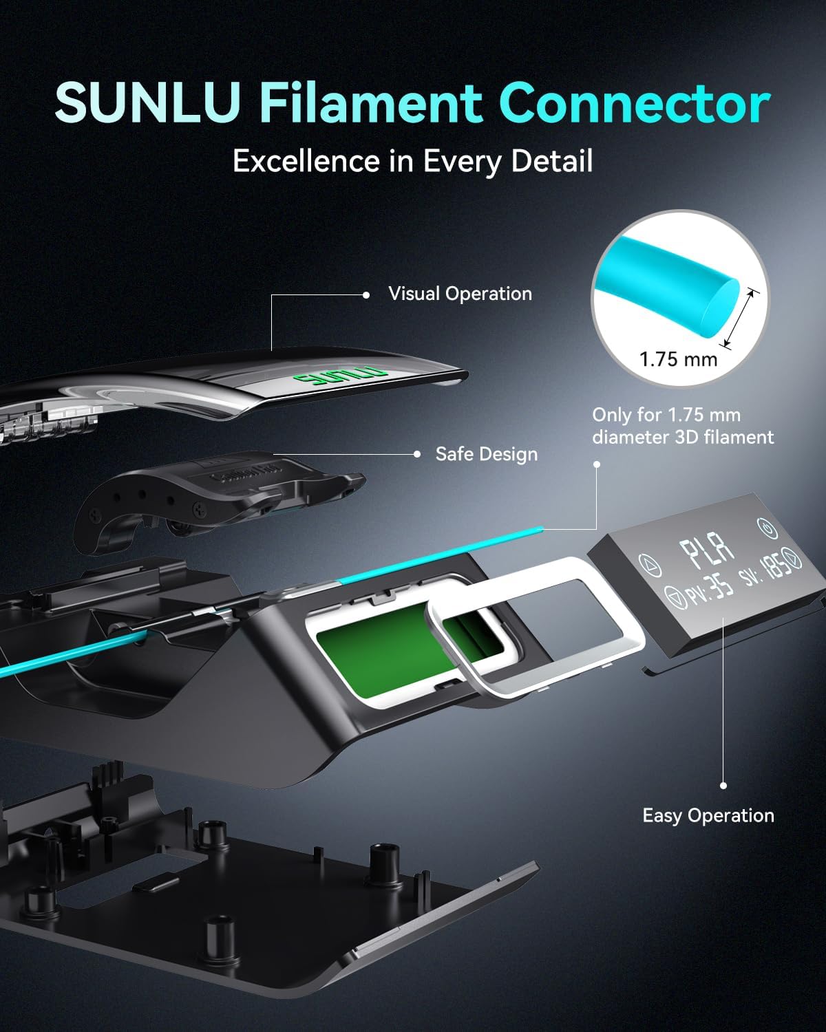 SUNLU Official Filament Connector, Fast Heating Filament Splicer for 3D Print...