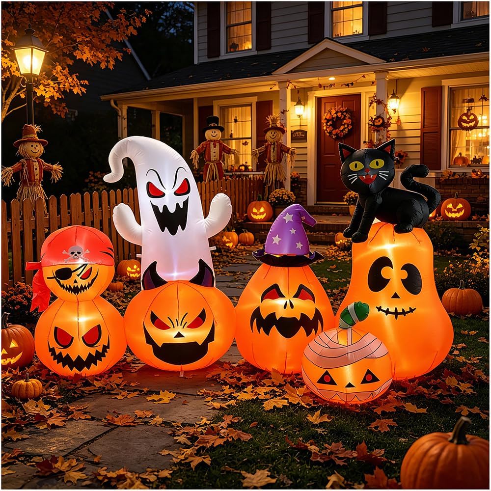 8 FT Halloween Inflatable Pumpkin Patch Yard Dรฉcor