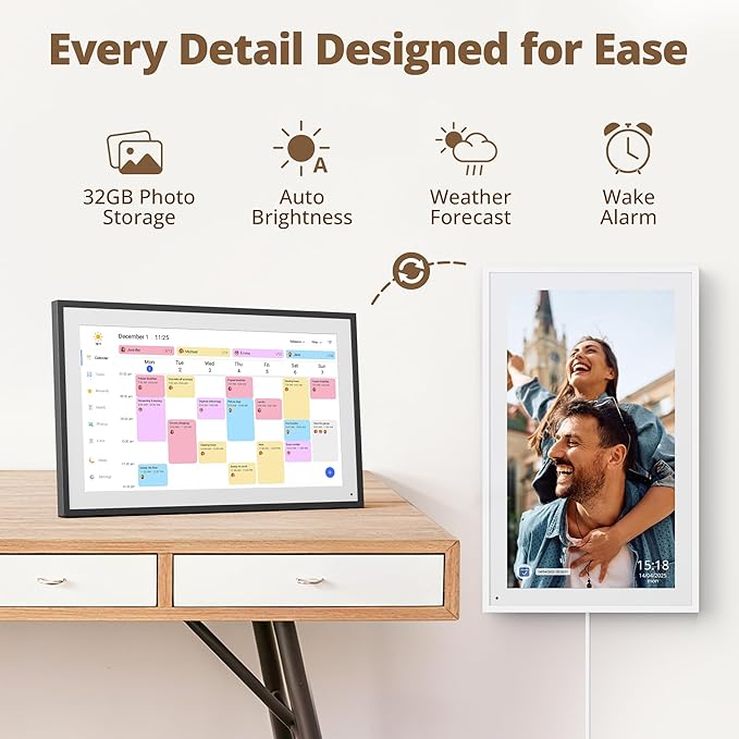 Digital Calender 15.6 Inch Smart Wall Calender, Touchscreen Electronic Calender - Image 9