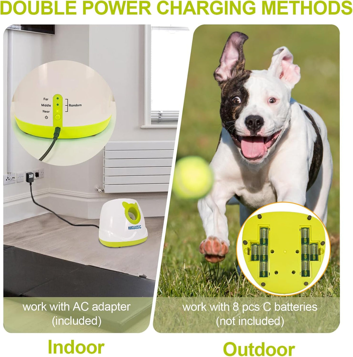 Automatic Dog Ball Launcher Tennis Ball Thrower Machine with 6 Balls,Remote