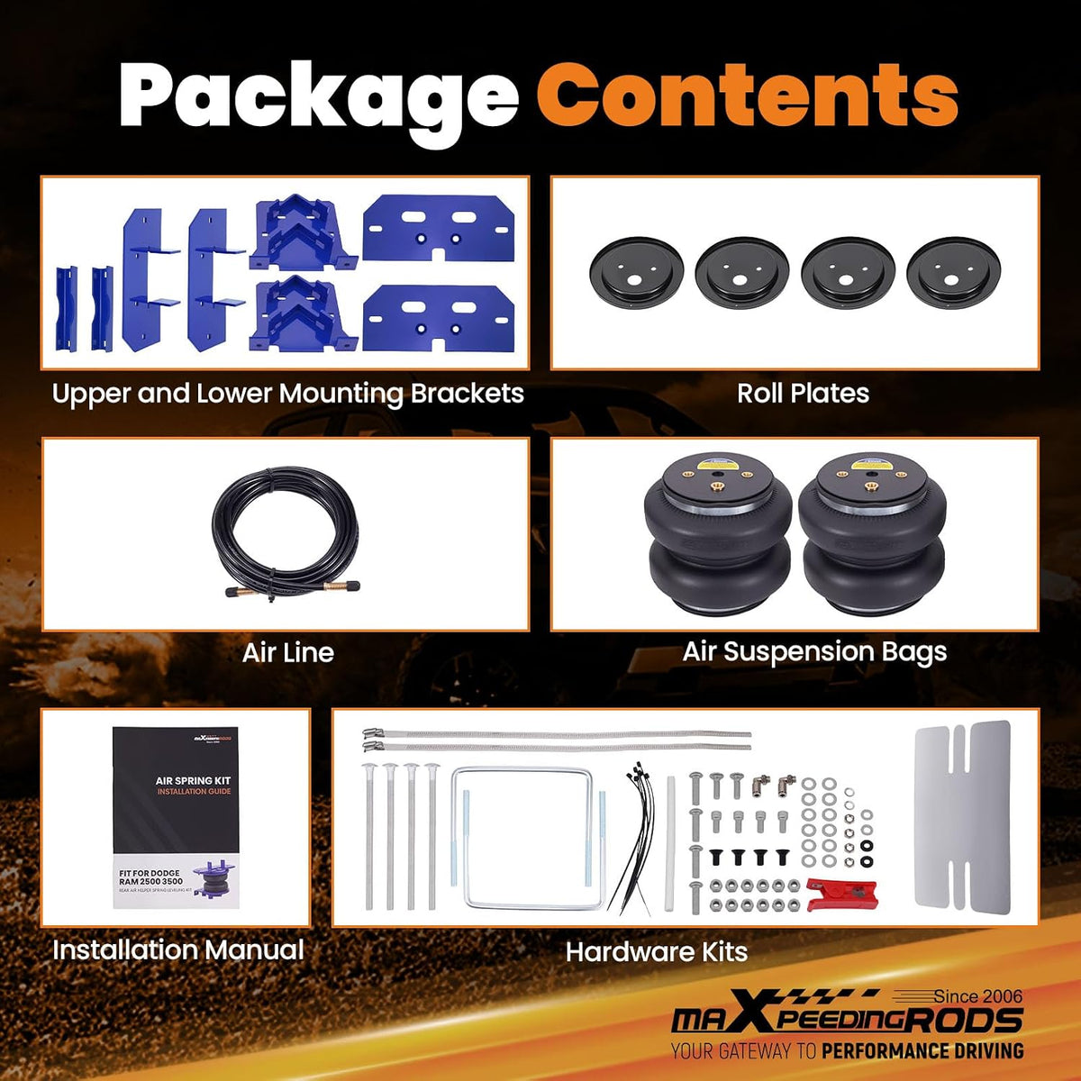 maXpeedingrods 7500 lbs Air Suspension Bag Kit for Dodge Ram 2500 2003-2013