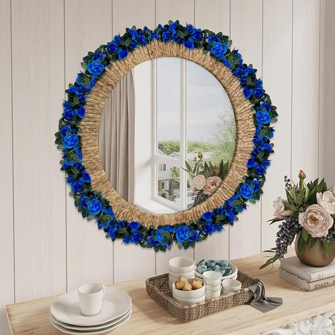 16Pcs 126Ft Royal Blue Rose Garland, Fake Rose Hanging Flowers, Artificial Fl...