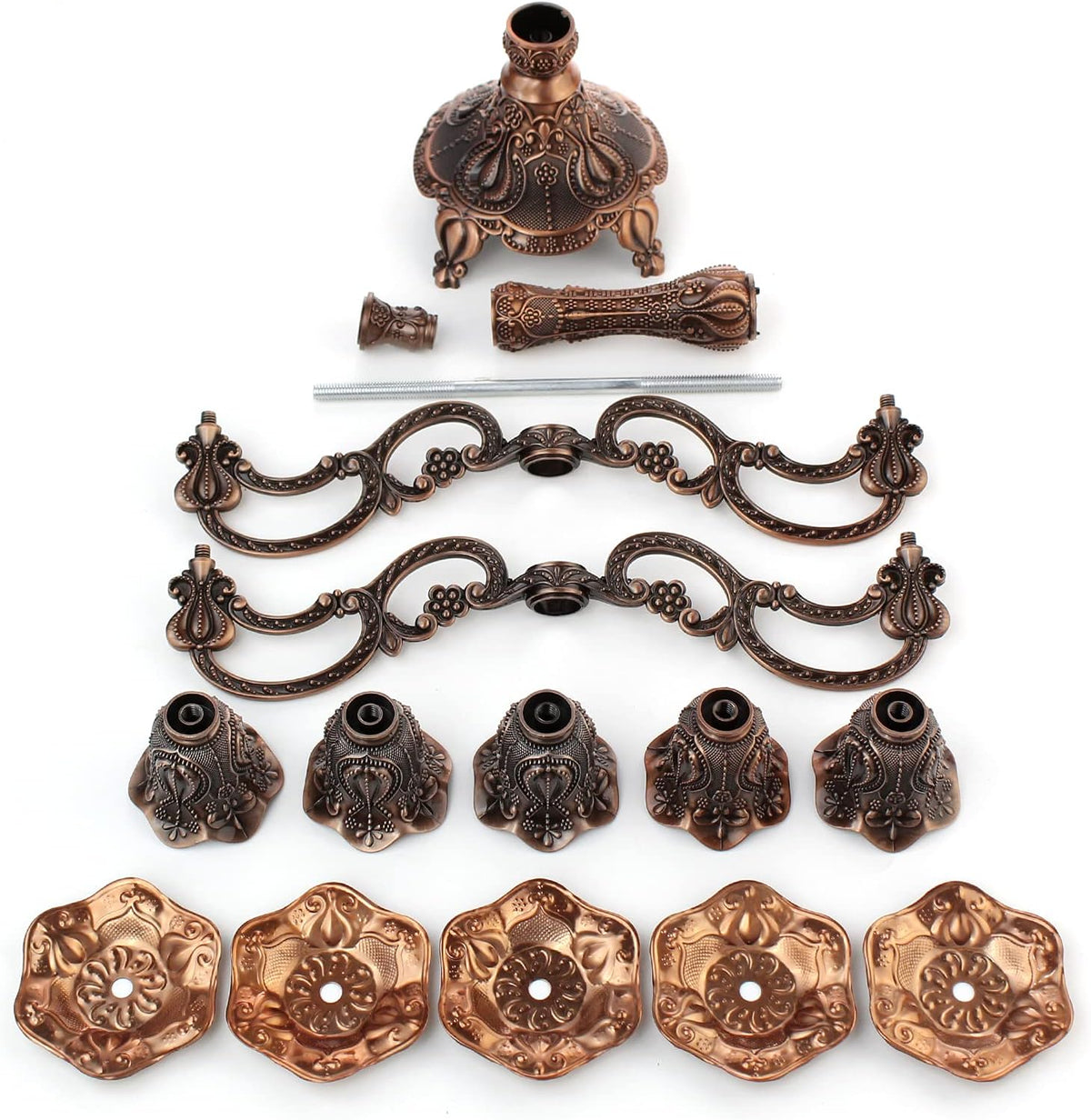 5-Candle Metal Candelabra 10.3 Inch Tall Candlestick Candle Holders for Home ...