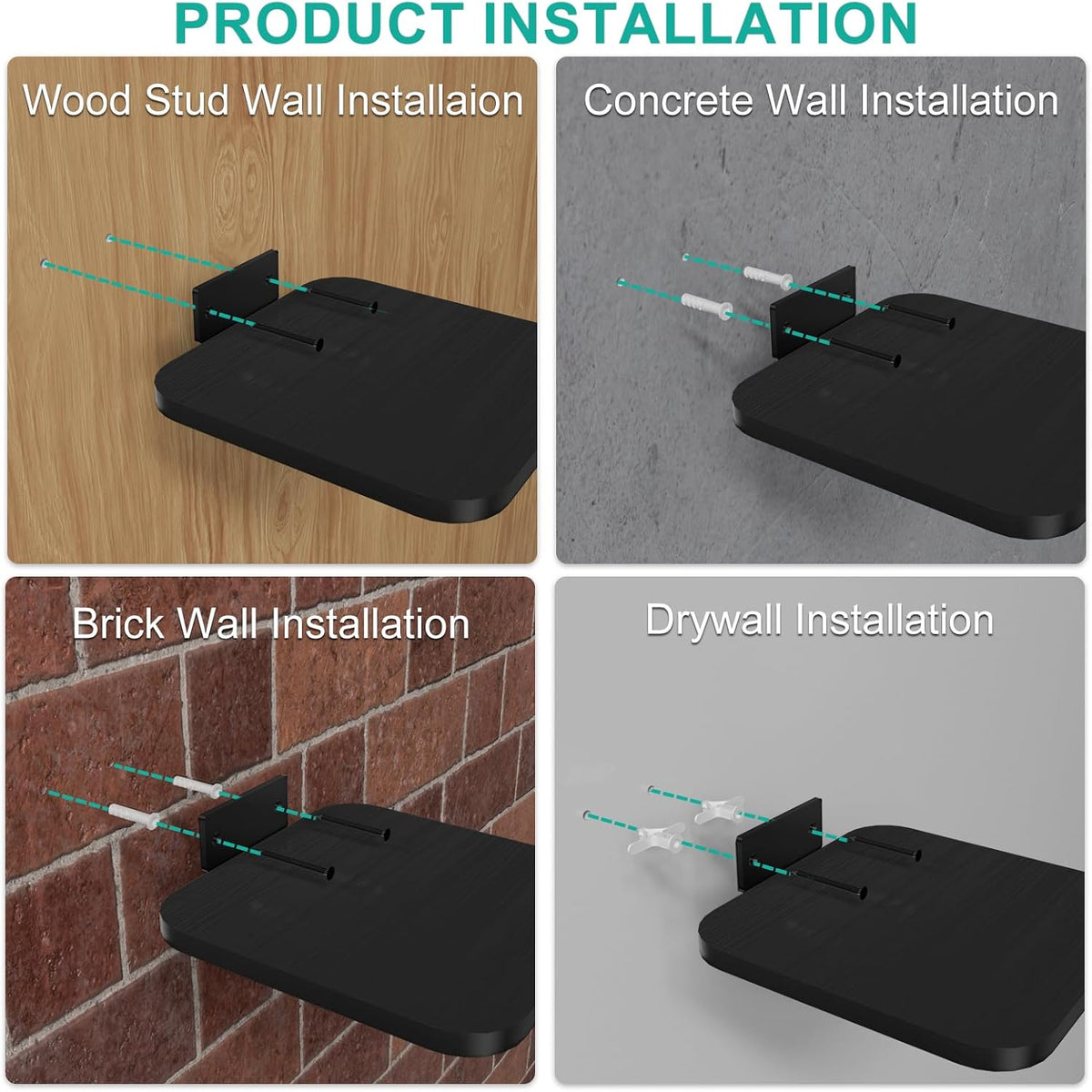 WALI Surround Sound Speaker Wall Mount, 1 Pair Heavy Duty Floating Shelf