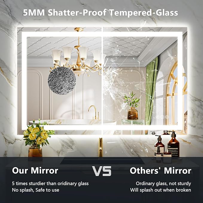 YEELAIT 48x30 Inch LED Bathroom Mirror - Image 6