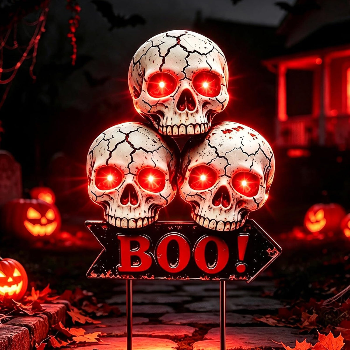 Halloween Decorations Outdoor Scary Skeleton Yard Stakes Solar Lights