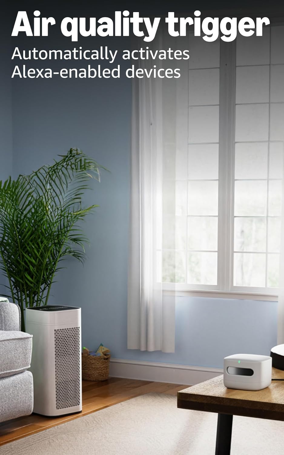 Amazon Smart Air Quality Monitor, Detects temperature, humidity, carbon monox...