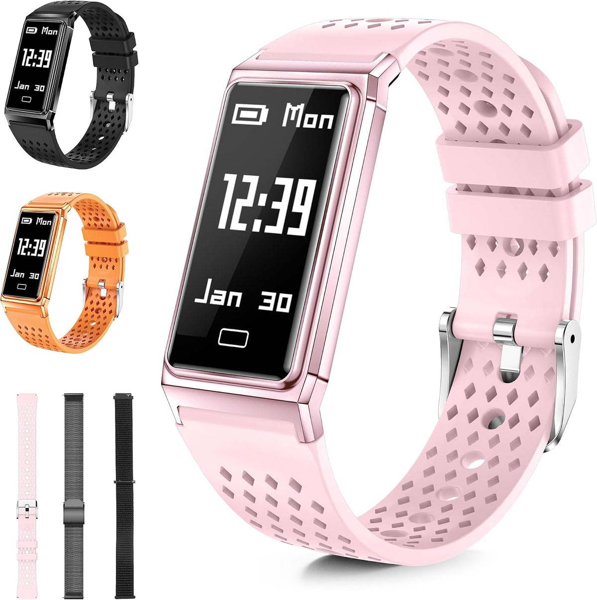 fitness tracker with heart rate & sleep tracking, main product view
